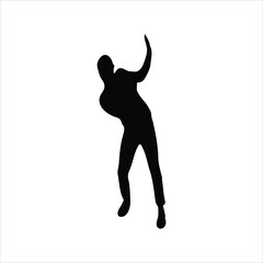 A person in gym silhouette vector art.