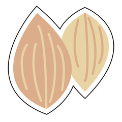 Sticker ALMOND design vector icon design vector line icon svg