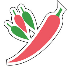Sticker CHILLI design vector icon design vector line icon svg