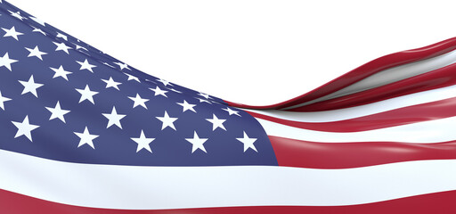 Fototapeta premium United States flag isolated on white banner