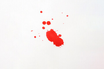 Blood splatters. Red blots of watercolor Realistic bloody splatters for Halloween Drop of blood...