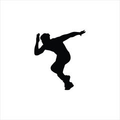 A running man silhouette vector art