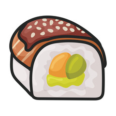 Sushi vector icon.Color vector icon isolated on white background japanese food.