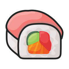 Sushi vector icon.Color vector icon isolated on white background japanese food.