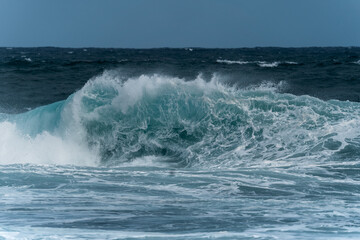 close up. strong waves in Telde. Gran Canaria. Canary Islands