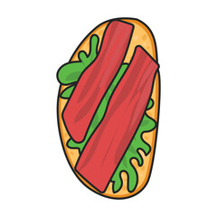 Sandwich vector icon.Color vector icon isolated on white background sandwich.