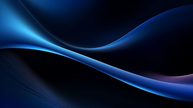 An image of curve with dark blue wave lines illustration for background template. Ai generative 