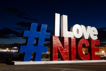 landmark hashtag I love Nice at night