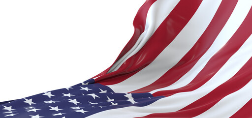 Fototapeta premium Virtual Heritage: Enchanting 3D USA Flag Preserves American Legacy