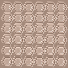 Cappuccino color hexagons make up an abstract background.
