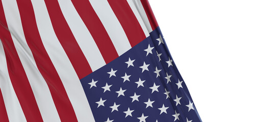 Obraz premium United States flag isolated on white banner