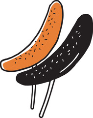 祭りのチョコバナナ単色