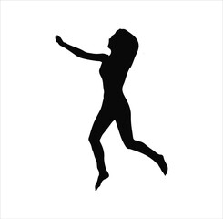Fototapeta na wymiar A running woman silhouette vector art.e