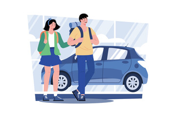 Car rental agent providing vehicles for exploration.