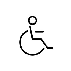 Person in a wheelchair. People with disabilities. Pixel perfect, editable stroke icon