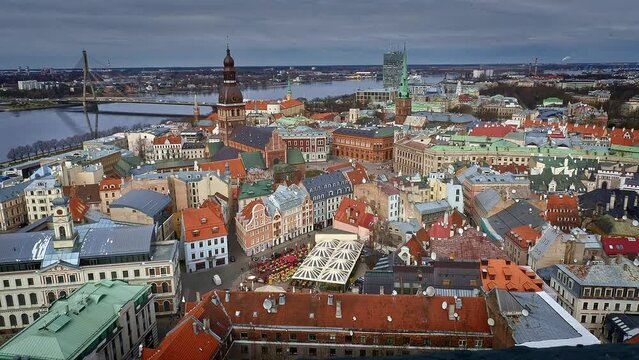 Timelapse - Panorama Riga Observation Deck - Latvia (Latvija)