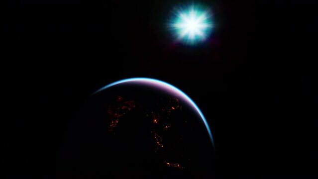 stunning glimpse of the sun-kissed Earth observed from the International Space Station orbiting around it. Elements of this image furnished by NASA