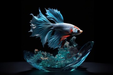 Obraz premium A stunning display of betta fighting fish