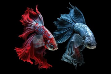 A stunning display of betta fighting fish
