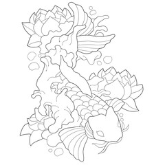 Chinese fish that swims coloring page