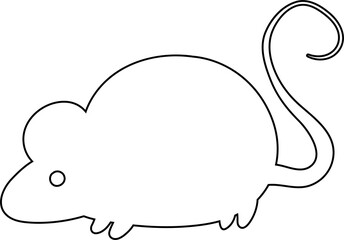 Mouse drawn with a line for decoration.
