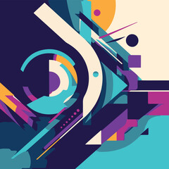 Fototapeta premium vector illustration, wallpaper with abstract and curved shapes