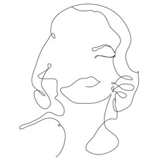 woman's face drawn in one line