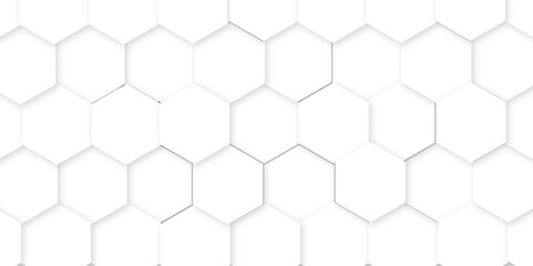 White hexagon 3D background texture	