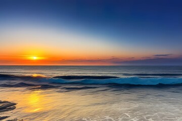 Naklejka na ściany i meble 早朝のビーチの美しい朝焼け