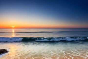 Fototapeta na wymiar 早朝のビーチの美しい朝焼け