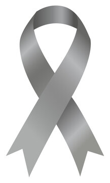 A gray ribbon is used to raise awareness for a variety of illnesses and conditions such as asthma, brain tumors, Aphasia, Borderline personality disorder and diabetes.
