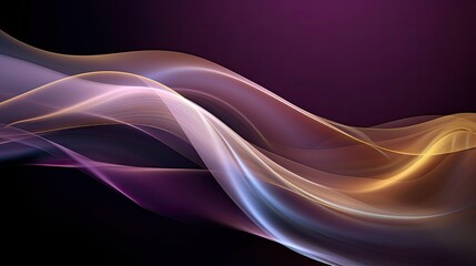 an Abstract Horizontal background, flowing waves of purple, gold, and black. Liquid flow texture. Fluid art Abtract-themed, photorealistic illustrations in JPG. Generative AI