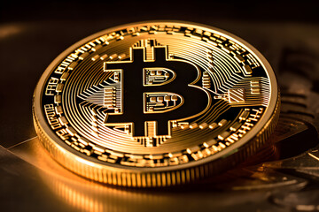 Fototapeta na wymiar Bitcoin gold coin