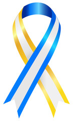 The Yellow and blue awareness ribbon help raise awareness for Down Syndrome, support Ukraine and a variety of other causes.