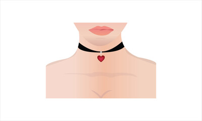 Lady With Beautiful Heart pendant choker necklace