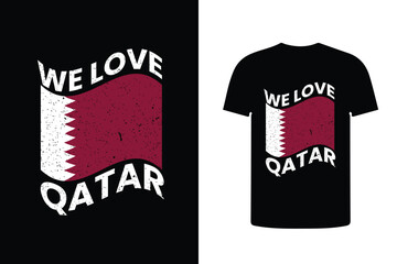 we love qatar t shirt design, qatar print design 