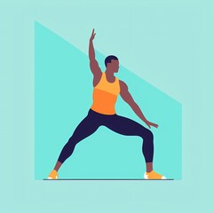 colorful illustration of person doing yoga,Generative AI