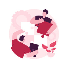 Collaboration abstract concept vector illustration. Working team collaboration, enterprise cooperation, colleagues mutual assistance, business meeting, effective communication abstract metaphor.