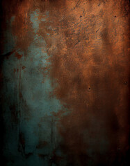 Old aged copper plate texture, created with generative AI - obrazy, fototapety, plakaty