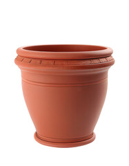 Decorative terracotta pot on transparent background, created with generative AI
