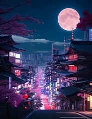 "Neon Dreams: Iconic Japan City Nightscape - A Must-See for Urban Enthusiasts!"
