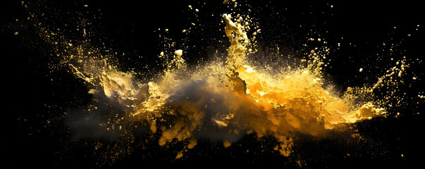 Abstract background an explosion of gold - Modern design banner - Generative AI