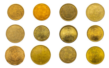 old empty gold coin on a przezroczystym isolated background. png	