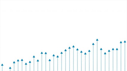 Abstract blue growing financial linear graph chart arrows background. Video animation Ultra HD 4K 3840x2160
