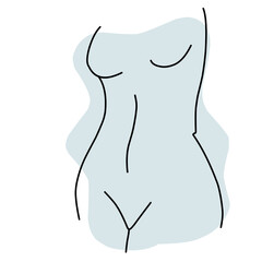 Abstract Female Body Line Parts , Isolated Feminine Girl Face 