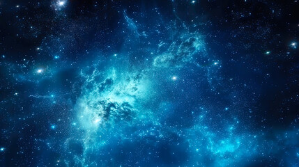 Night Dark Blue Sky Universe Filled with Stars Nebula Galaxy Banner. AI generative - obrazy, fototapety, plakaty