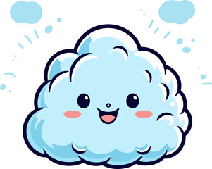 Baby Clouds, Cute Kawaii Icons for Weather themed Decorations