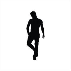 A stylist person silhouette vector art.