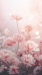 Phone wallpaper showcasing a graceful bouquet of light pink flowers. Generative AI Image