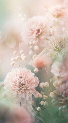 Phone wallpaper showcasing a graceful bouquet of light pink flowers. Generative AI Image